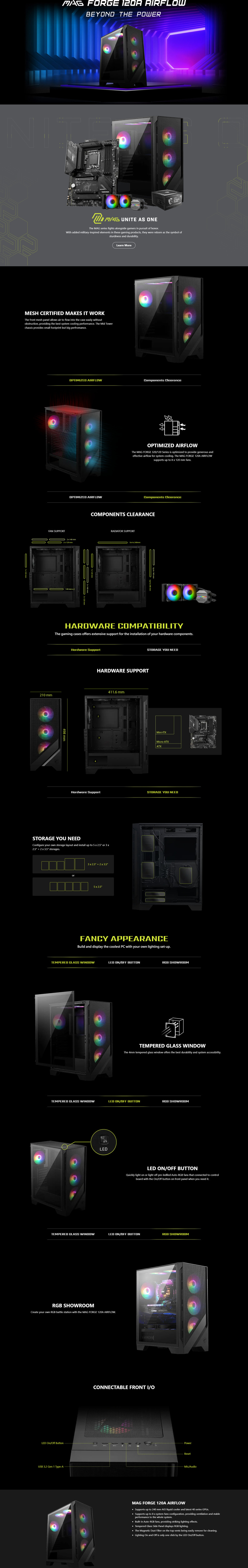 msi mag forge 120a airflow mid-tower atx case