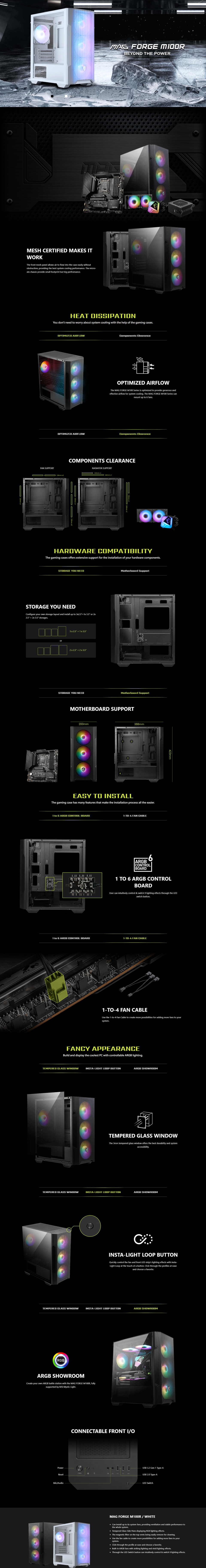 msi mag forge m100r micro-atx tower case white