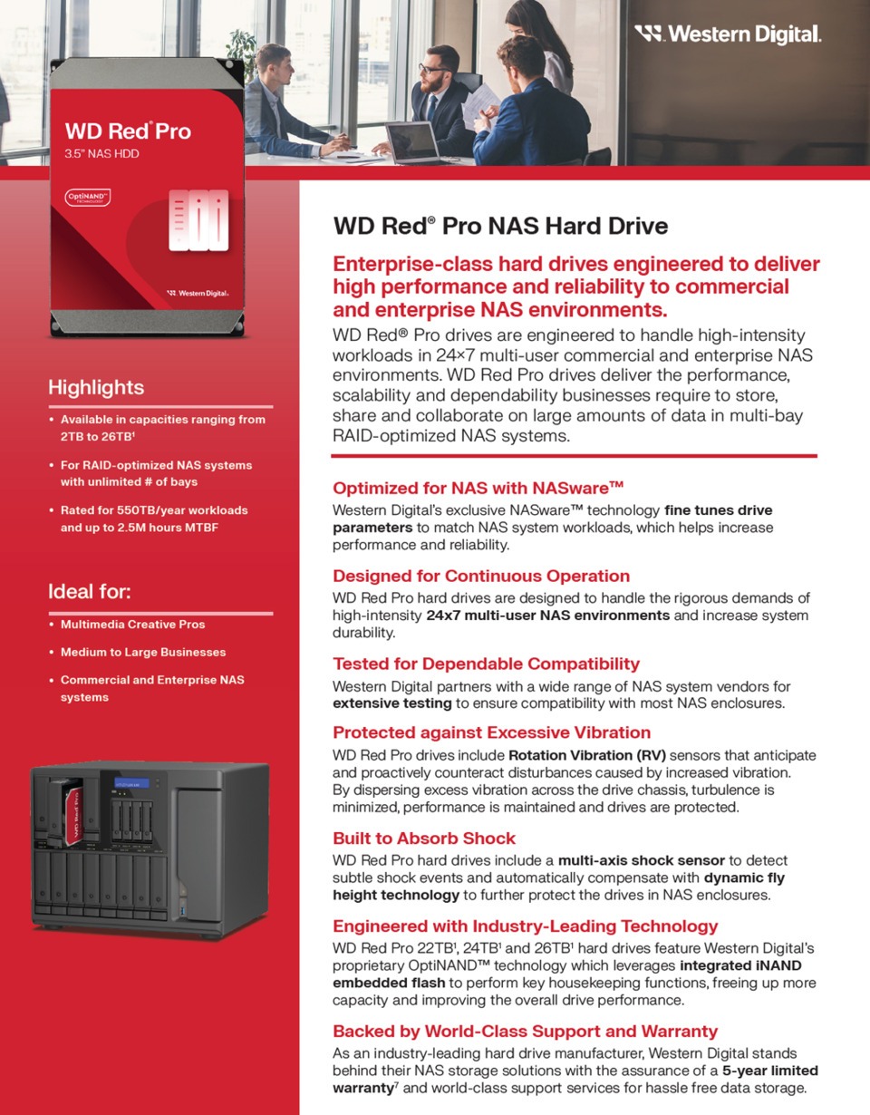 10tb wd 35 sata 6gbs red pro hdd