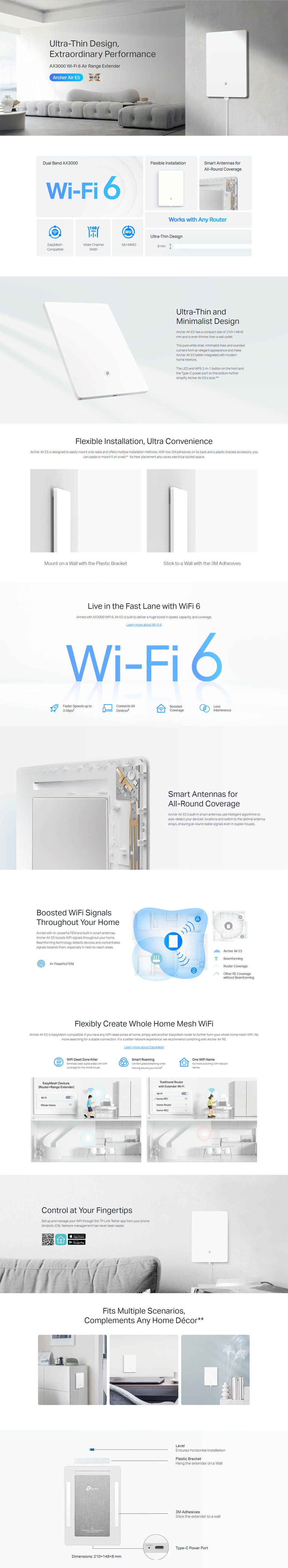tp-link archer air e5 ax3000 dual-band wi-fi 6 range extender