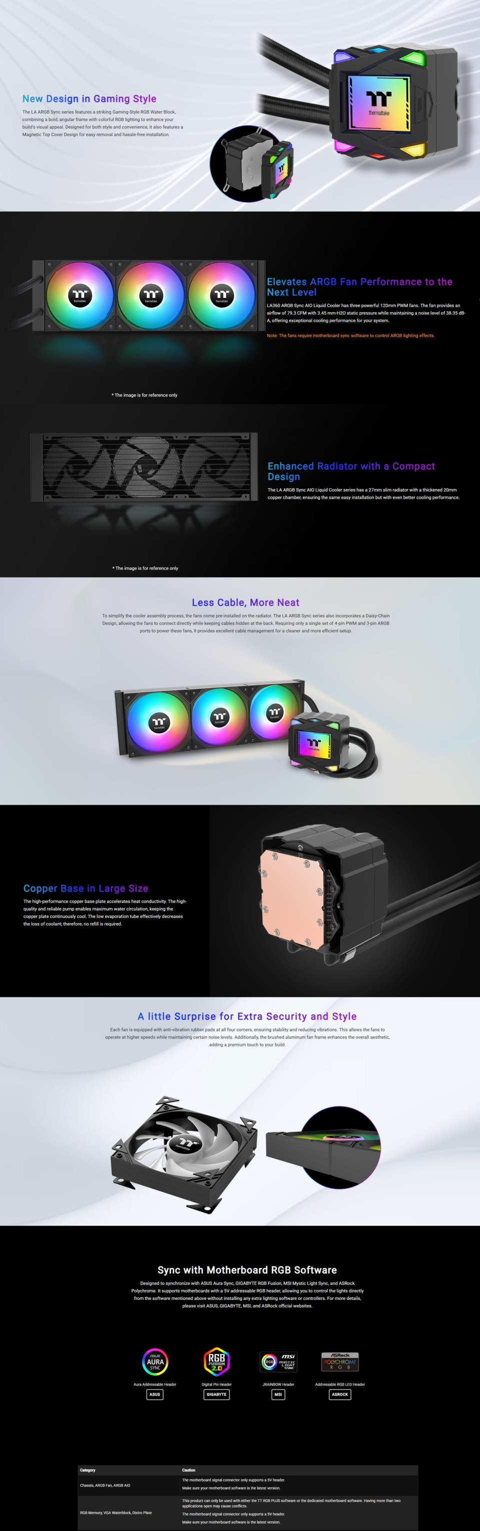 thermaltake la360 argb sync aio liquid cooler black