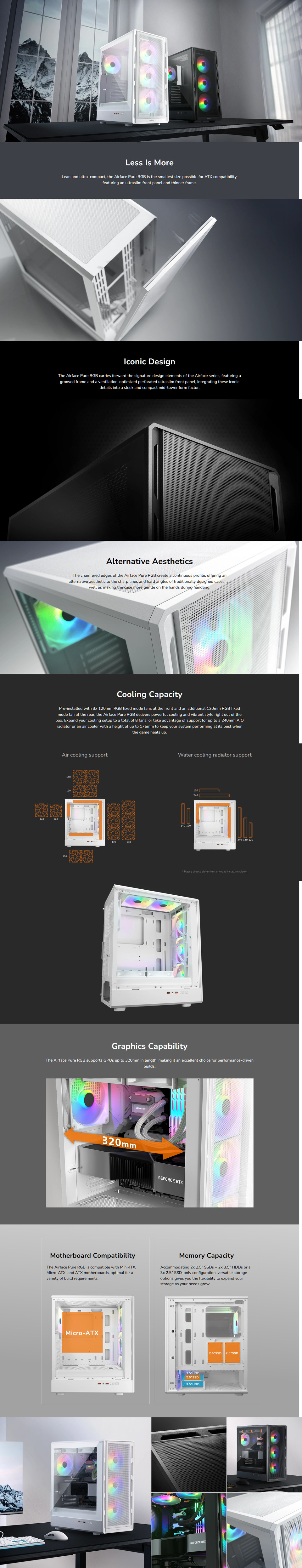 cougar atx airface pure rgb mid-tower case black