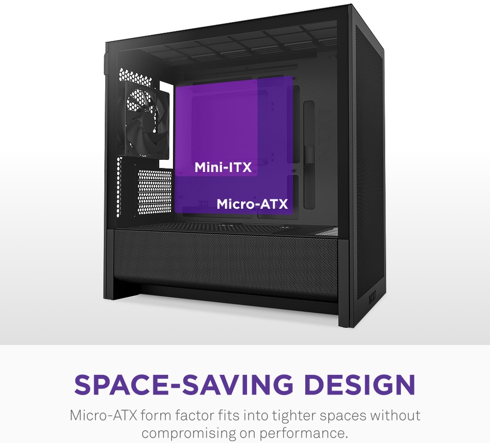 nzxt h3 flow micro-atx case black