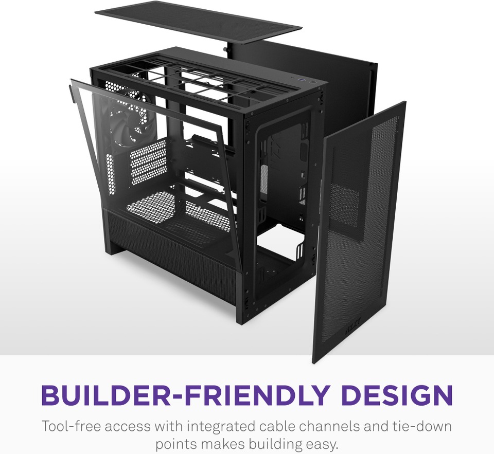 nzxt h3 flow micro-atx case black