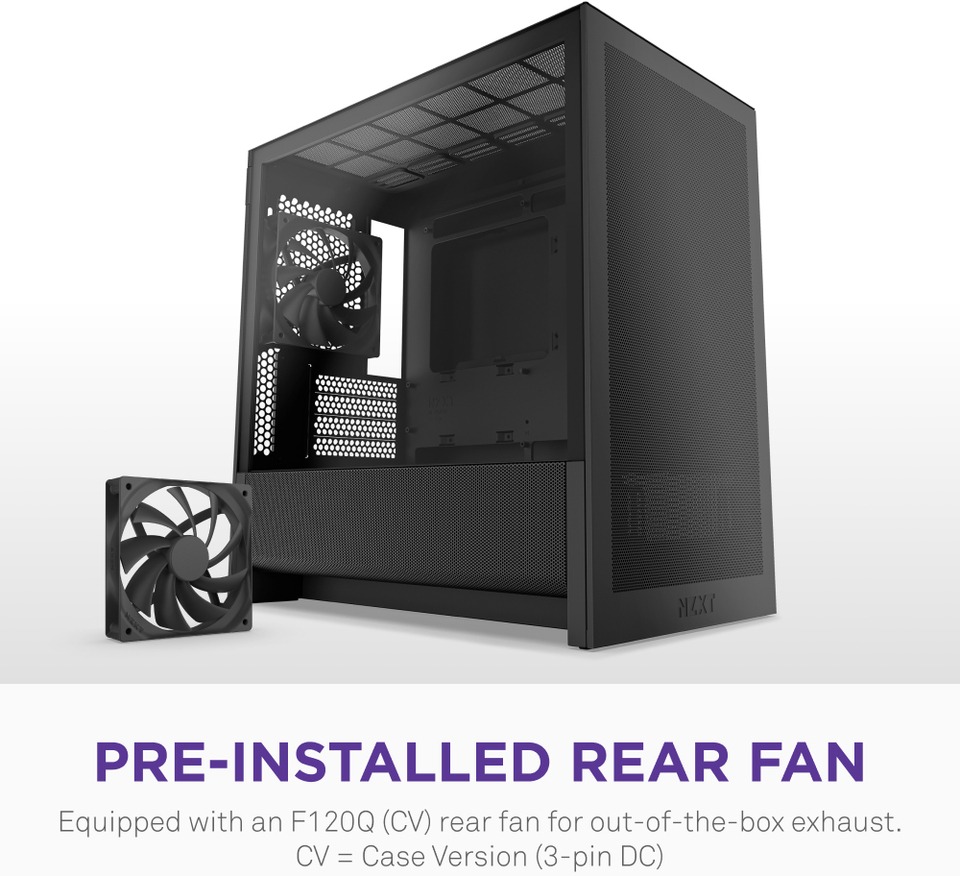 nzxt h3 flow micro-atx case black