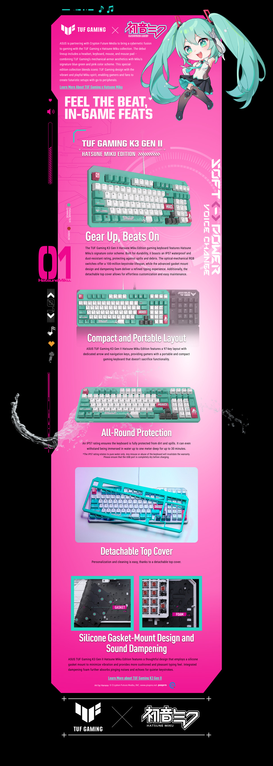 asus tuf gaming k3 gen ii optical-mechanical keyboard hatsune miku edition