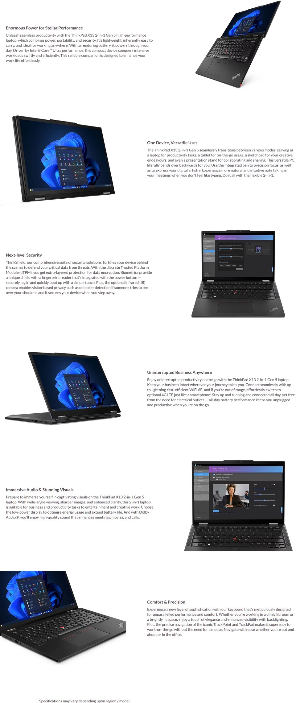lenovo x13 2in1 g5 133 touch ultra 5 laptop win 11 pro 21lw001pau