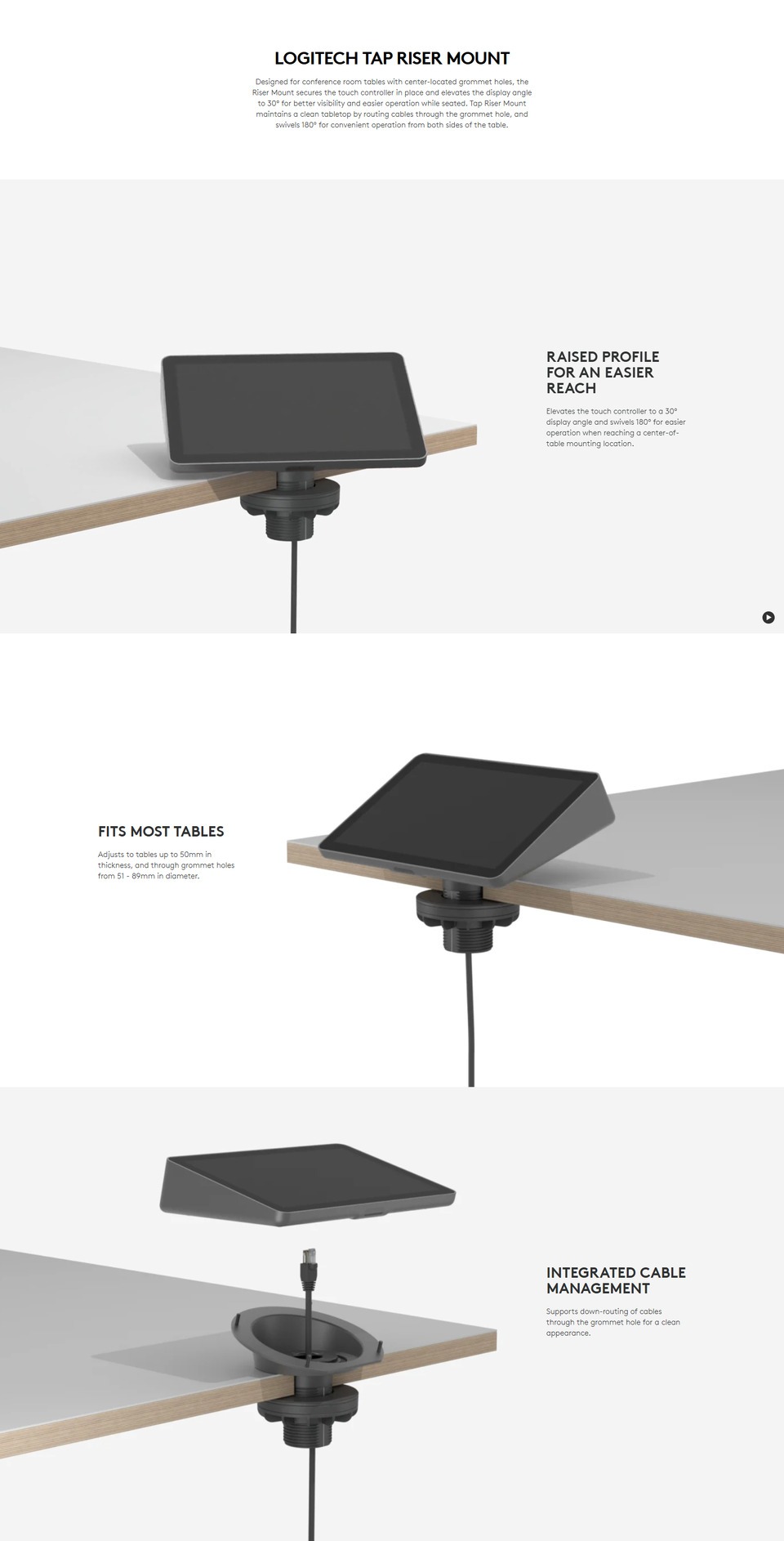 logitech tap riser mount