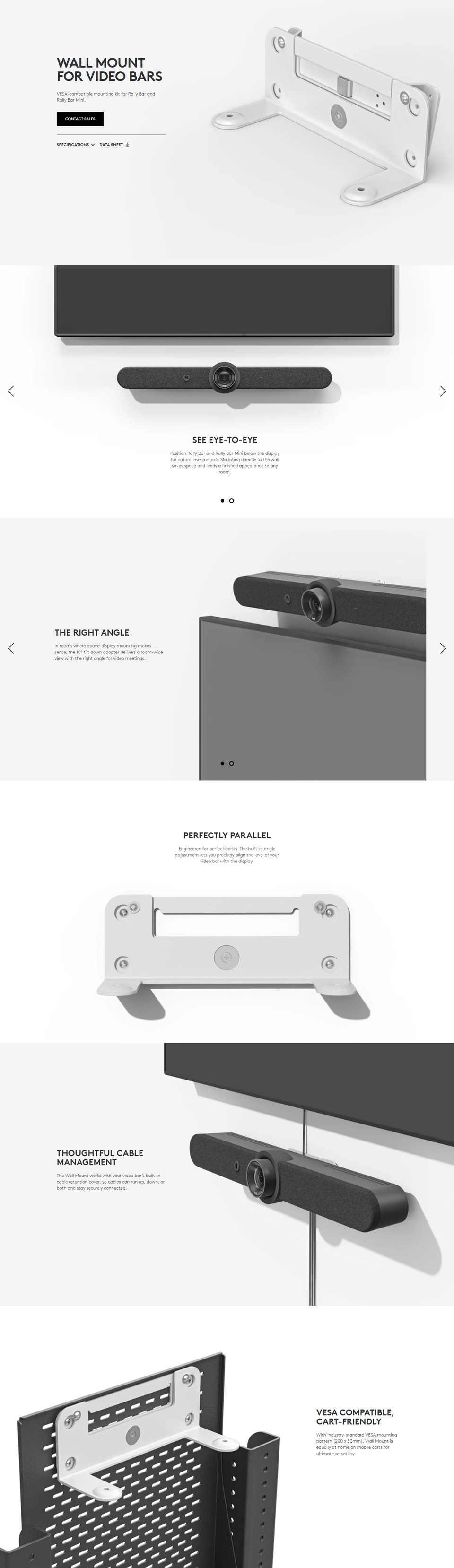 logitech wall mount for video bars