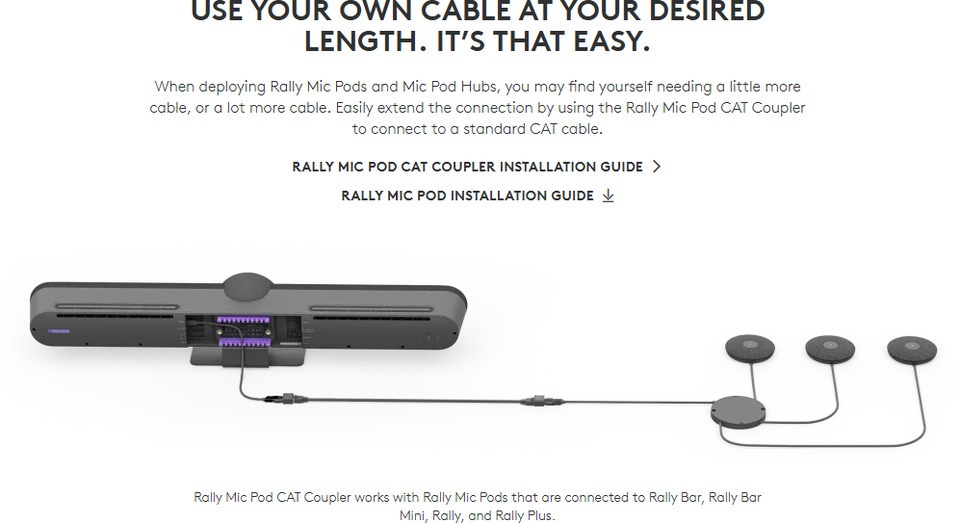 logitech rally mic pod coupler