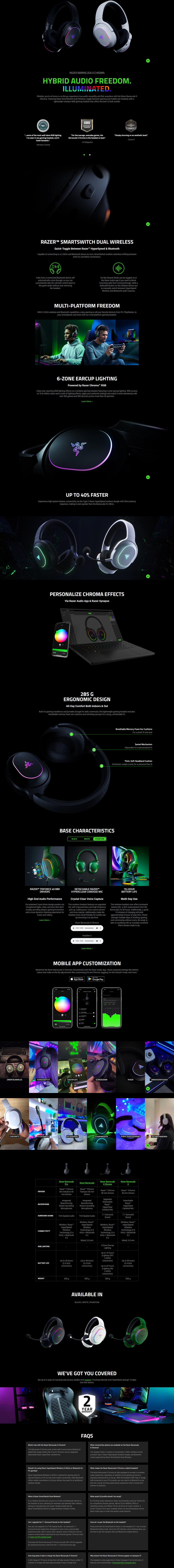 razer barracuda x chroma wireless gaming headset phantom green