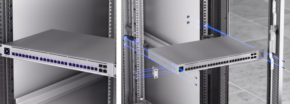 24-port ubiquiti unifi layer 3 switch with etherlighting