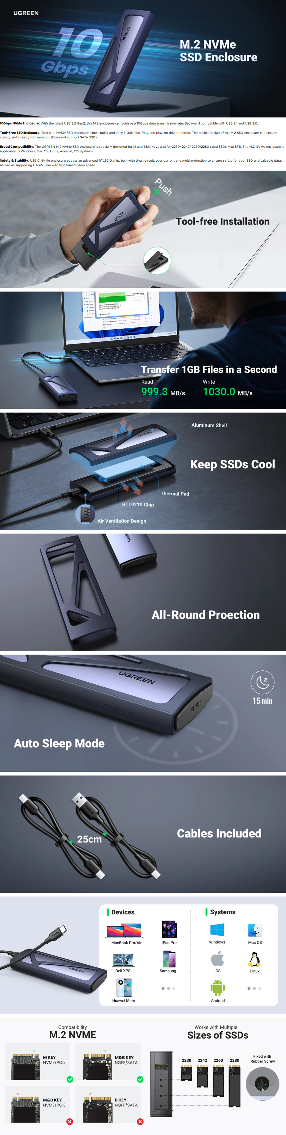 ugreen m2 nvme ssd usb-ac enclosure