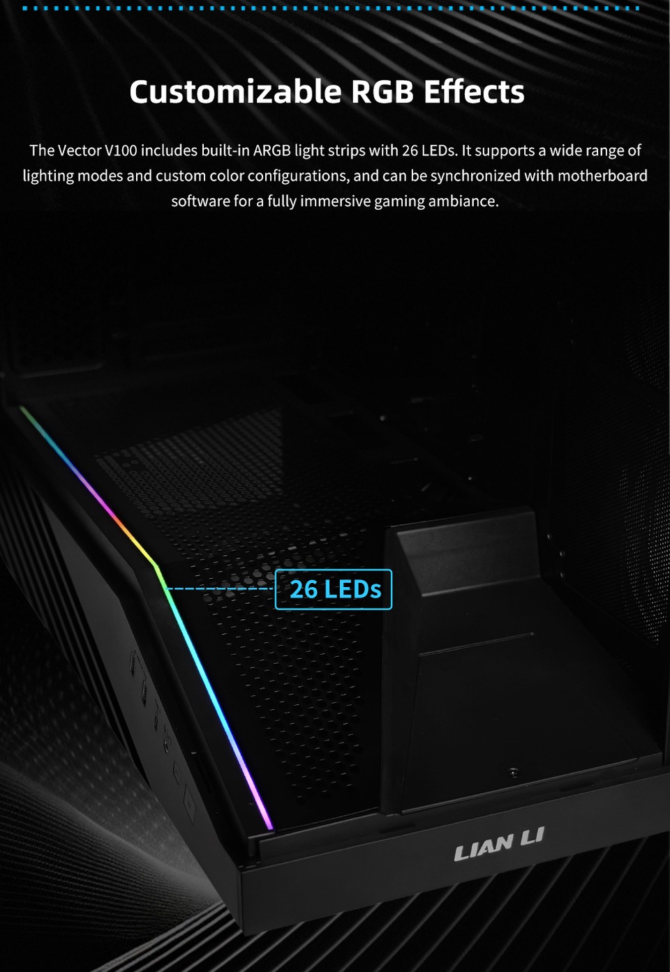 lian li vector v100 atx mid-tower case black