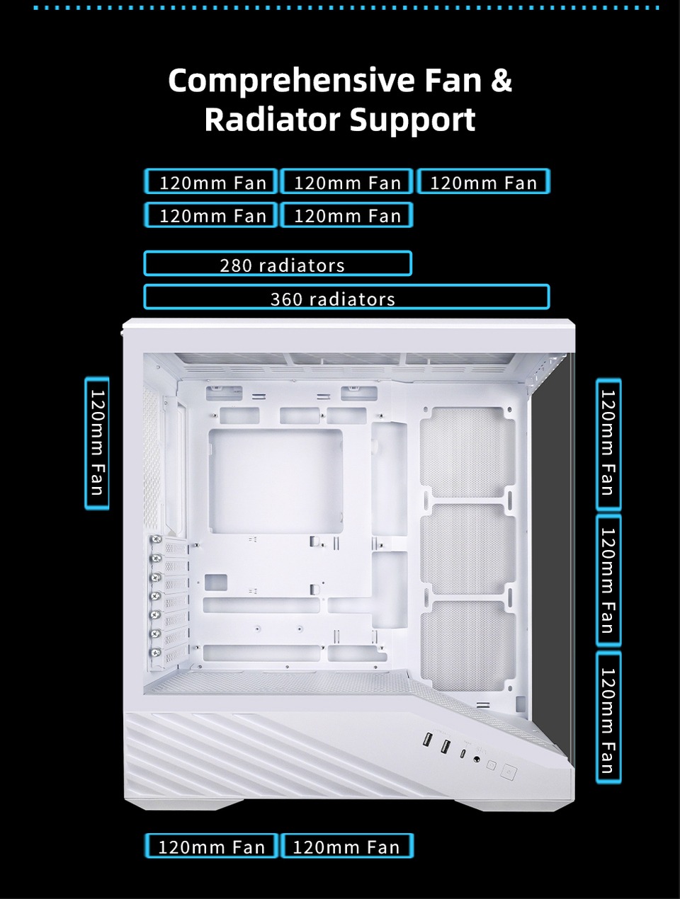 lian li vector v100 atx mid-tower case black