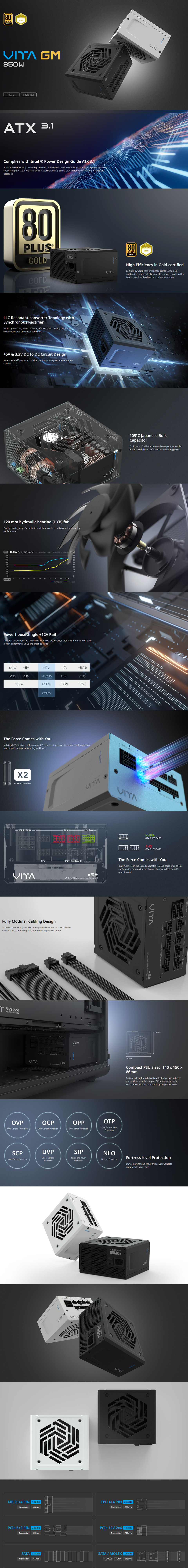 850 watt fsp vita gm 80 gold power supply