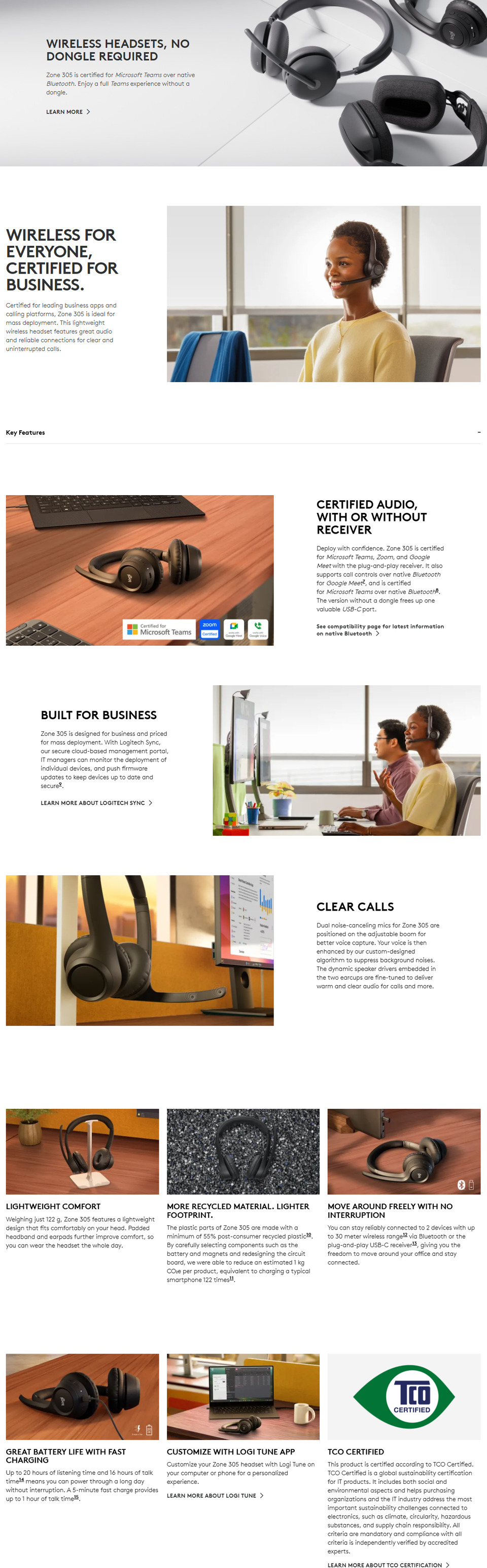 logitech zone 305 wireless headset teams edition