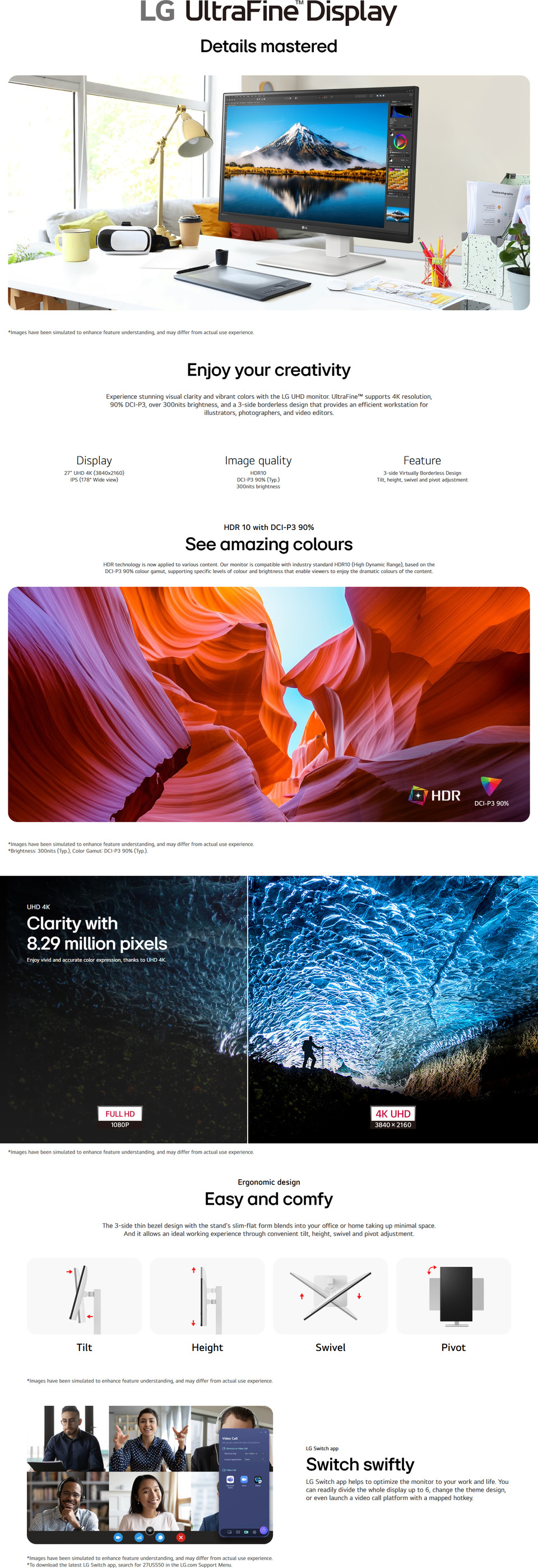 27 lg 27us550 ultrafine 4k uhd ips monitor