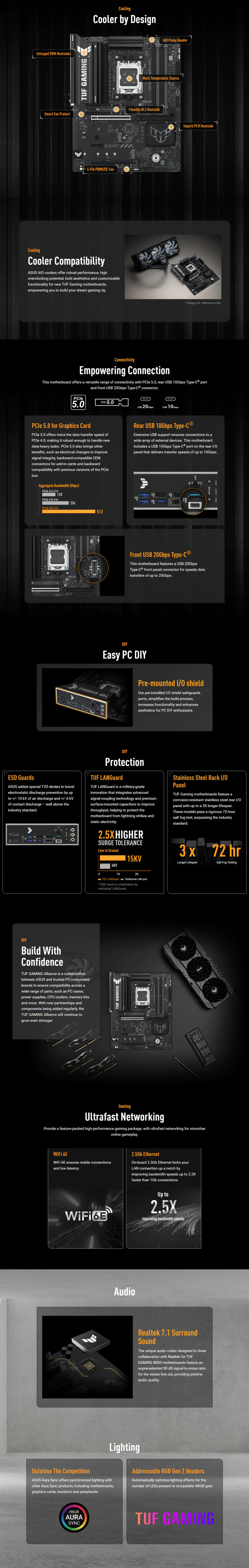 asus am5 tuf gaming b850-e wifi atx ddr5 motherboard