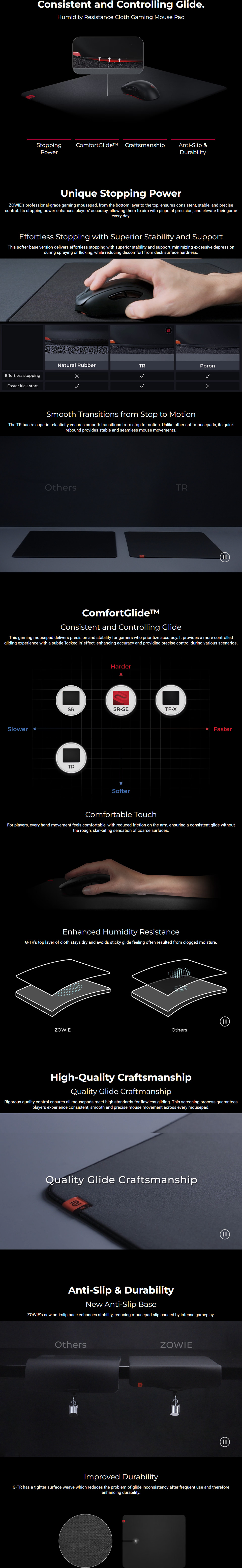 benq zowie g-tr large esports gaming mouse pad