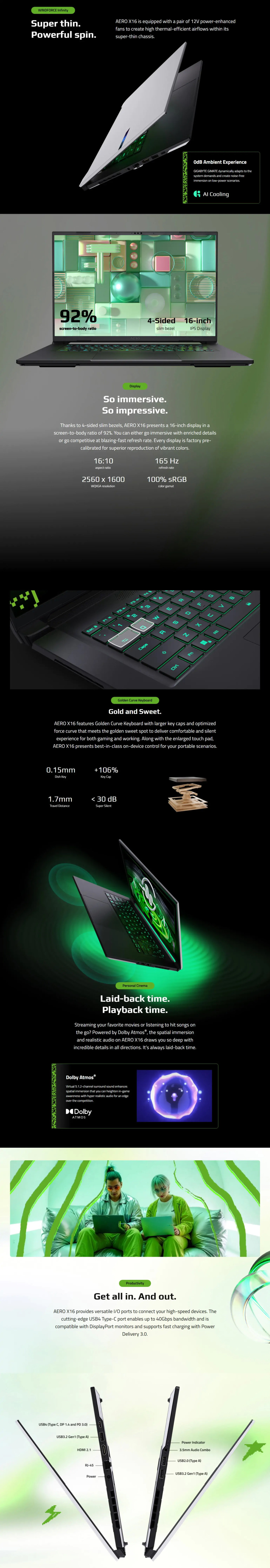 gigabyte aero x16 2wh ultra ai 9 32gb1tb rtx 5070 gaming laptop