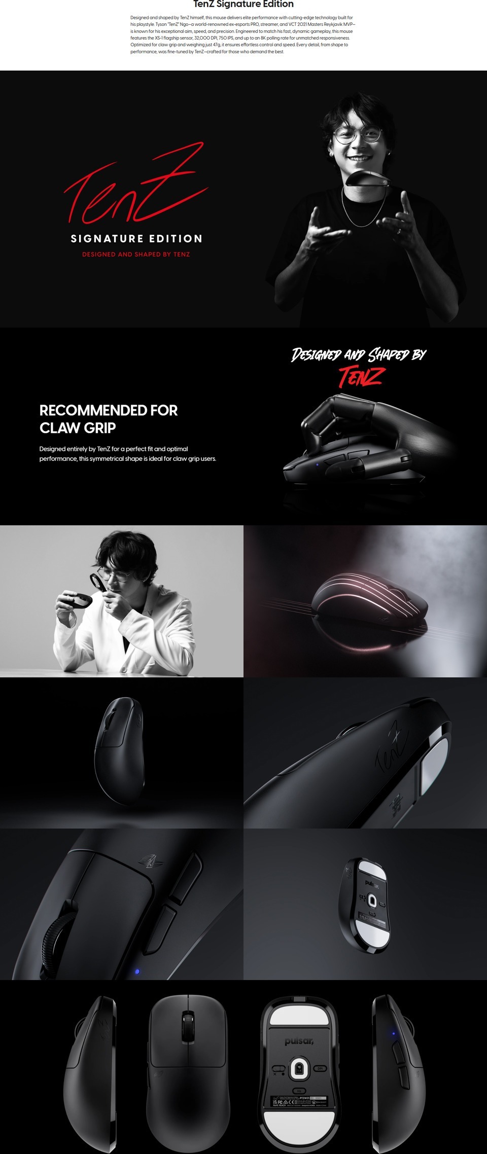 pulsar tenz signature edition gaming mouse black