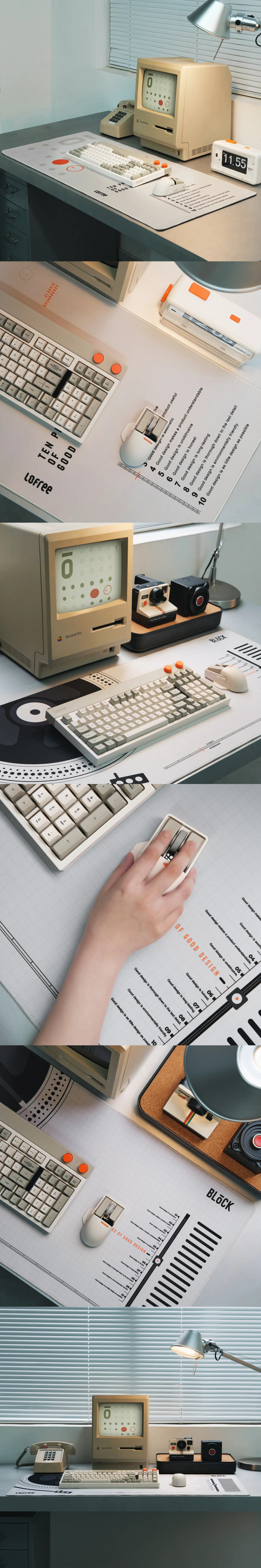 lofree desk mat vintage grey