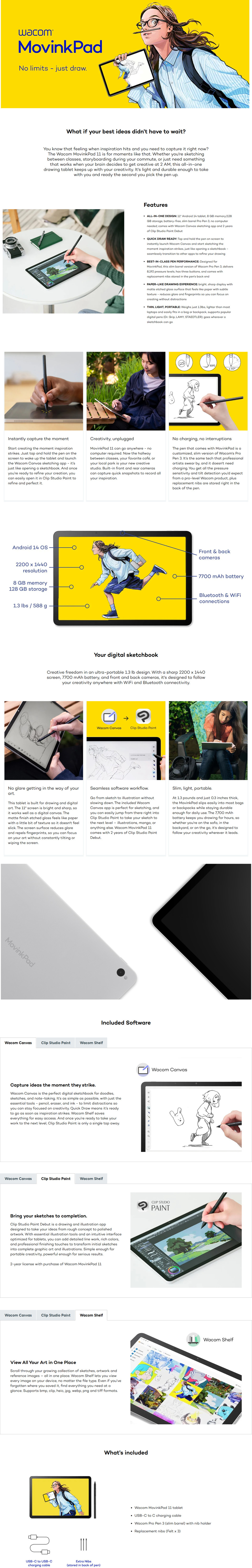 wacom movinkpad 11 creative pen display with pro pen 3