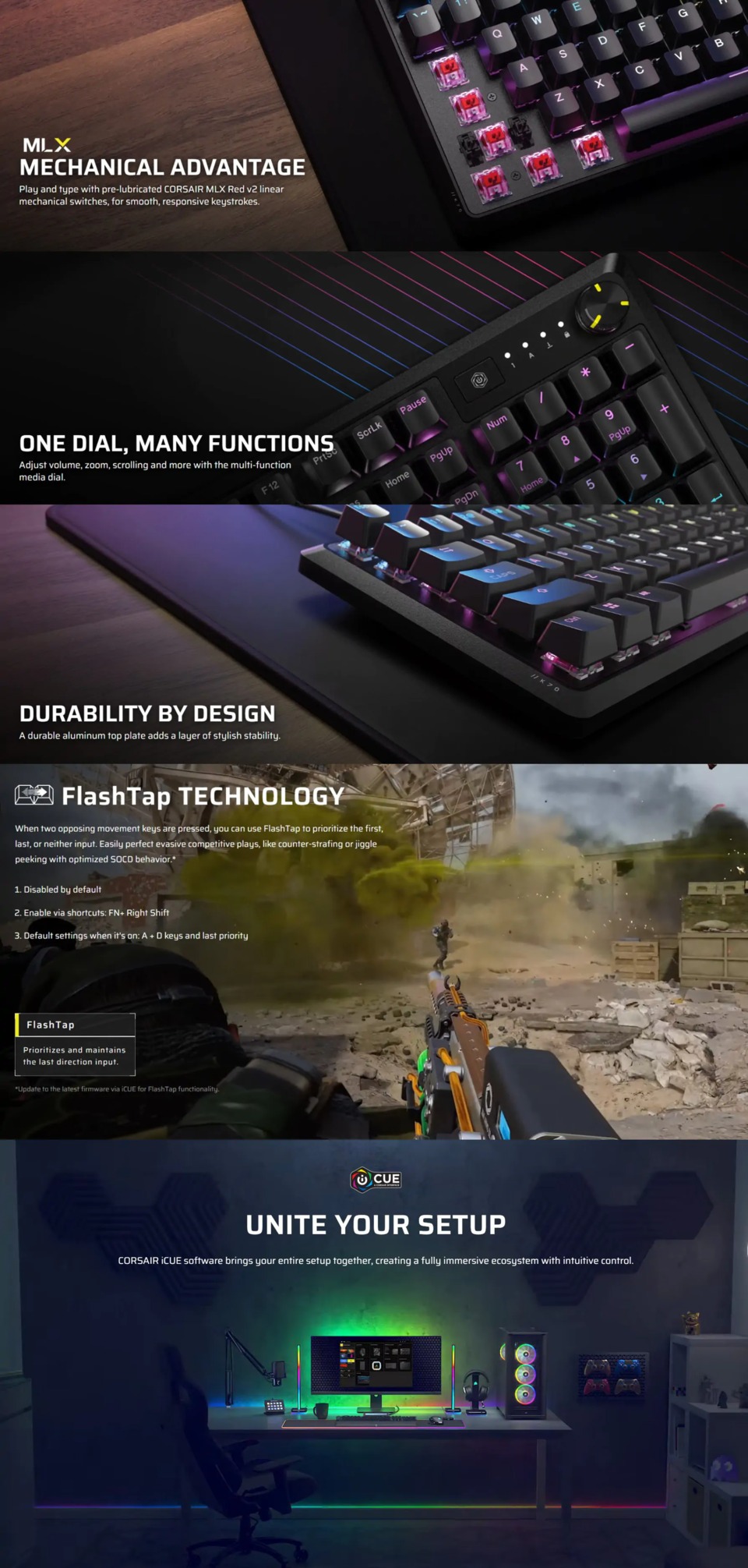 corsair k70 core se rgb mechanical linear gaming keyboard white