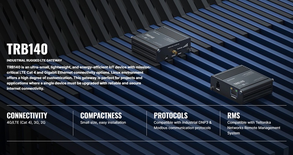 teltonika trb140 industrial rugged 4g gateway