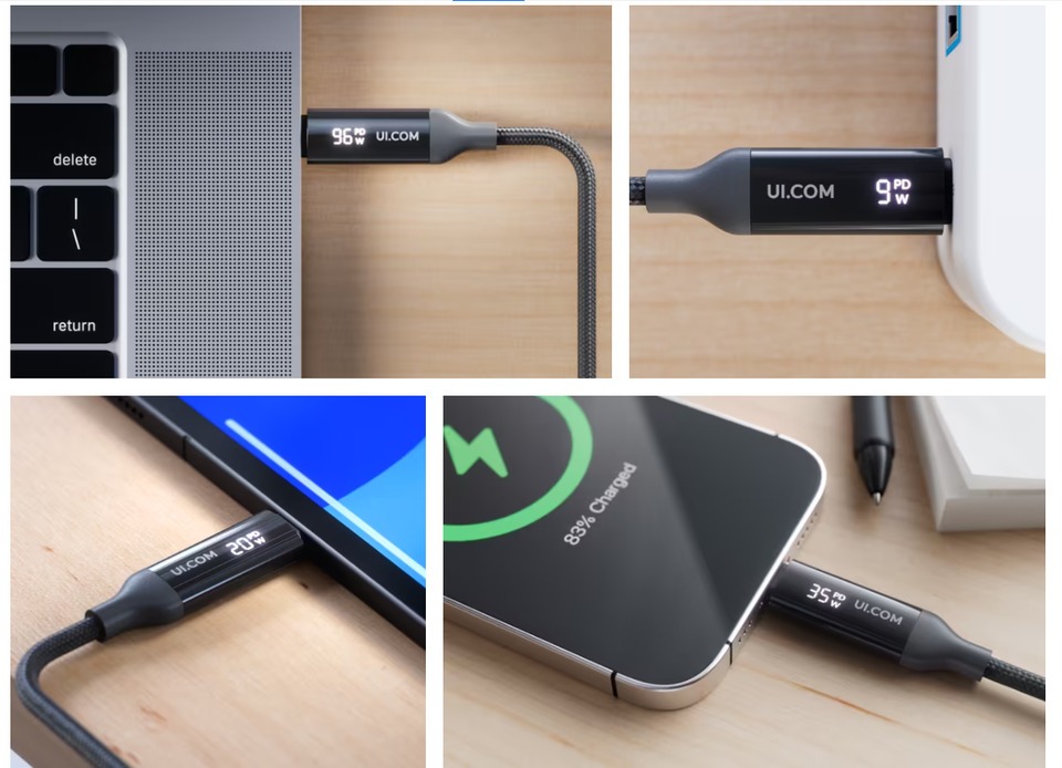 2m ubiquiti 100w usb-c cable with charge display