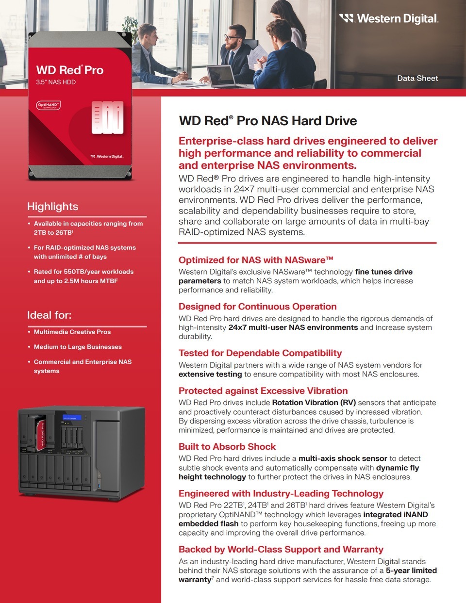 20tb wd 35 sata 6gbs red pro nas hdd