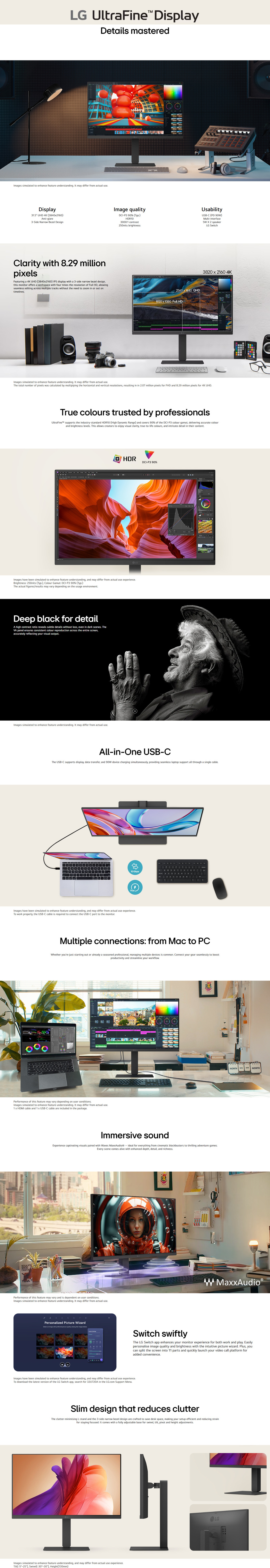 315 lg ultrafine 32u720a-b 4k 60hz ips monitor with usb-c