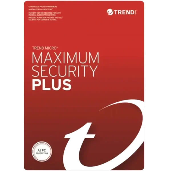 1 Year Trend Micro Maximum Security Plus for 1 Device - Computer Alliance