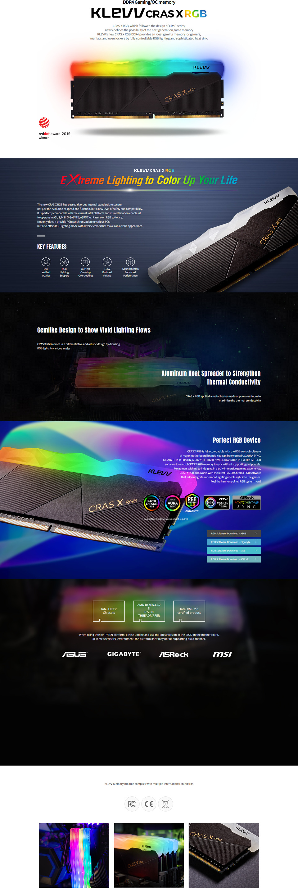 16gb 2x8g klevv cras x rgb 3200mts ddr4 memory kit