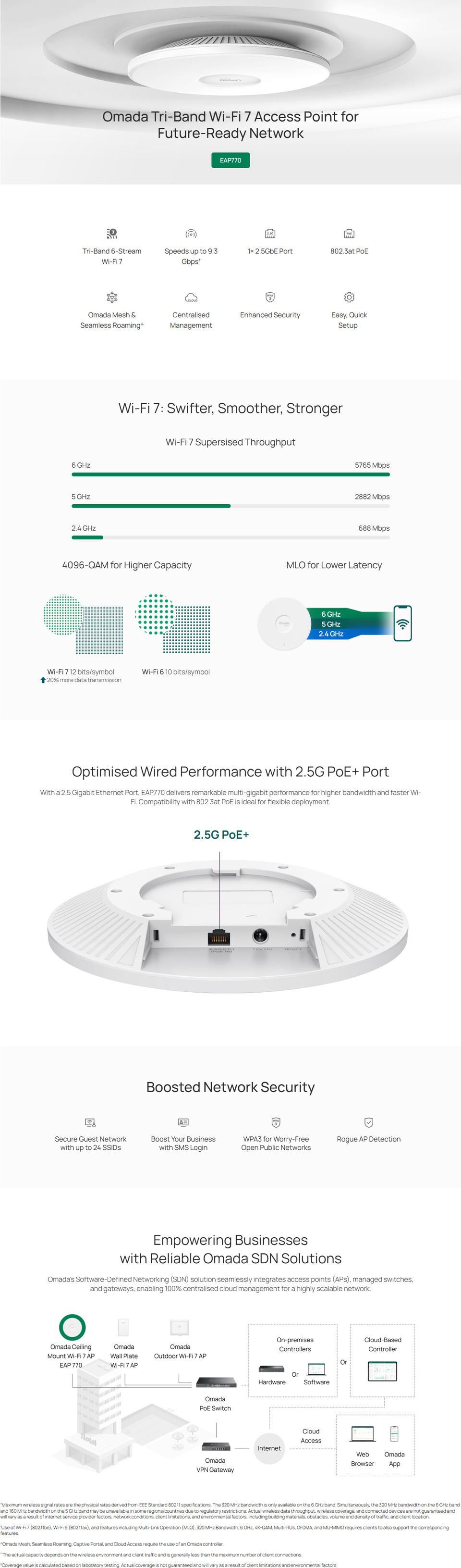 tp-link tp-link eap770 be9300 ceiling mount tri-band wi-fi 7 access point