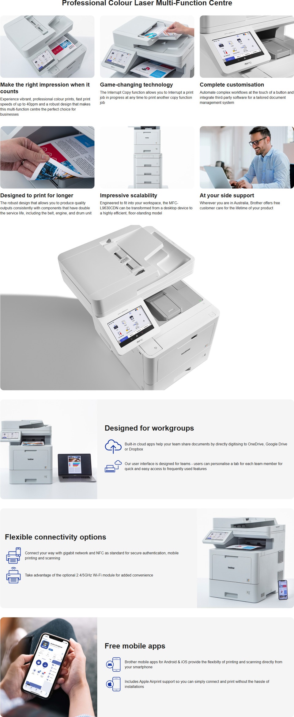 brother mfc-l9630cdn colour laser multi-function printer