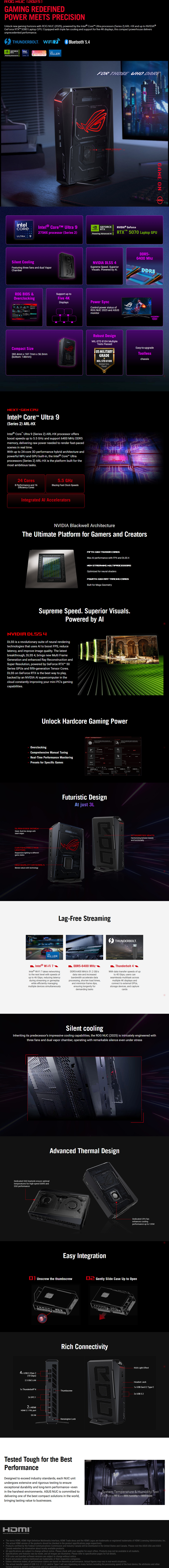 asus rog nuc 15 ultra 9 32gb1tb rtx 5070 mini gaming pc