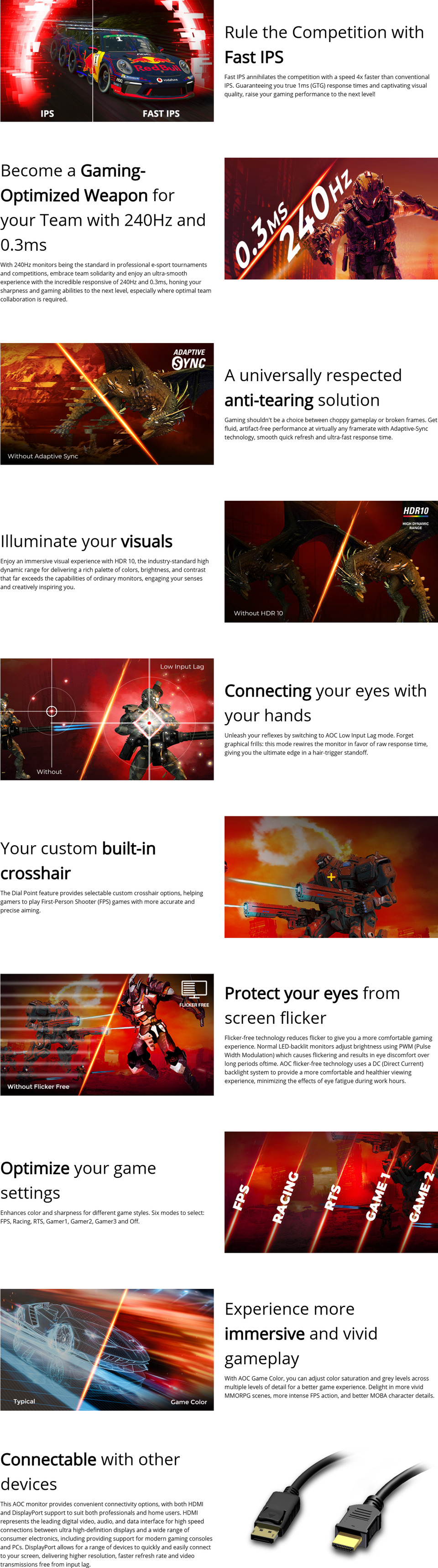 27 aoc 27g11ze2 fhd 240hz ips gaming monitor