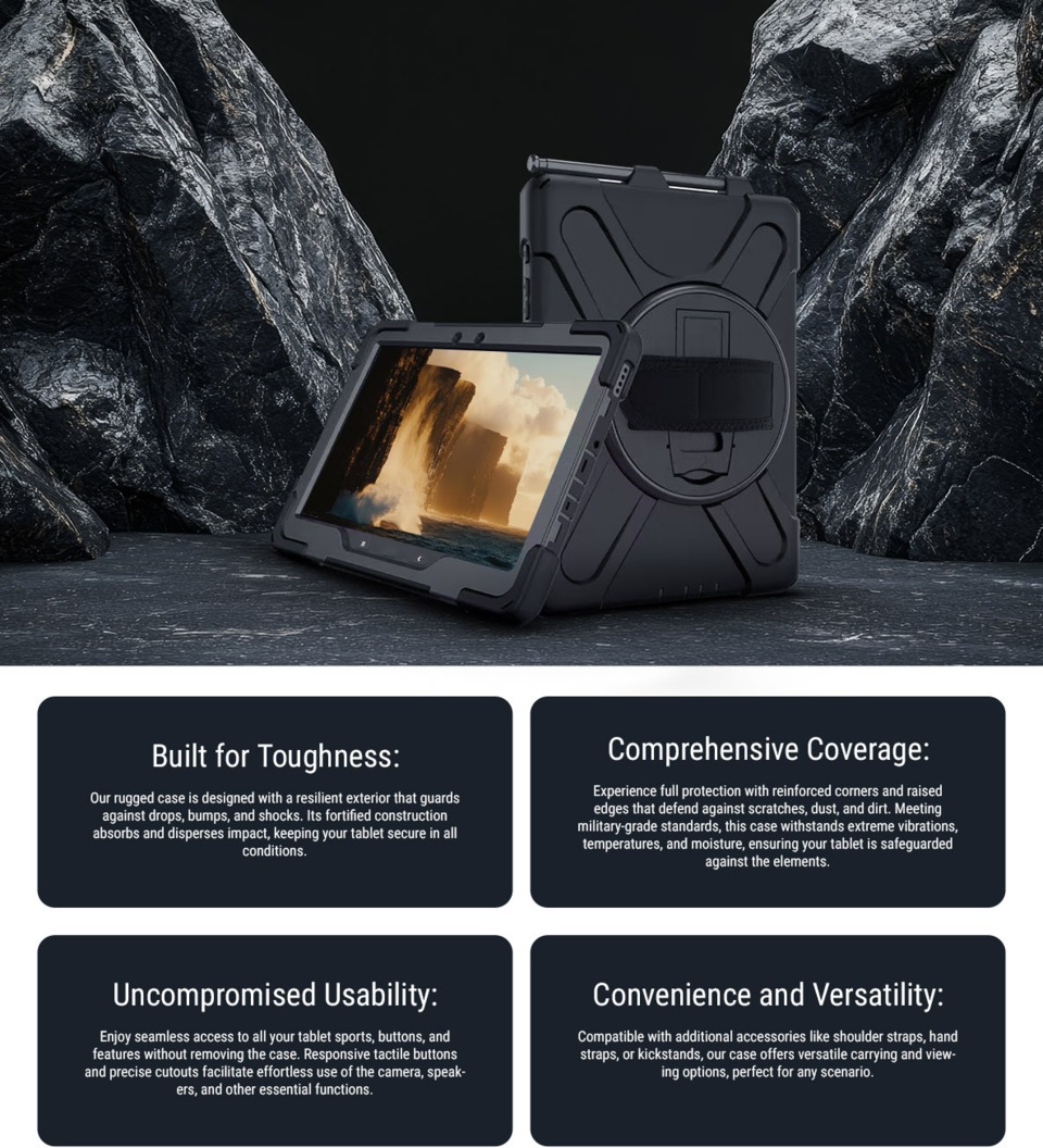 usp rugged samsung galaxy tab active45 pro case with kickstandhand strapshoulder strap