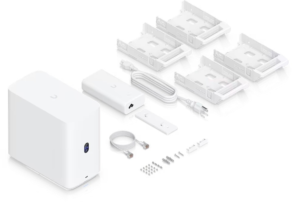 4-bay ubiquiti unas 4 25gbe usb-c poe nas unit white