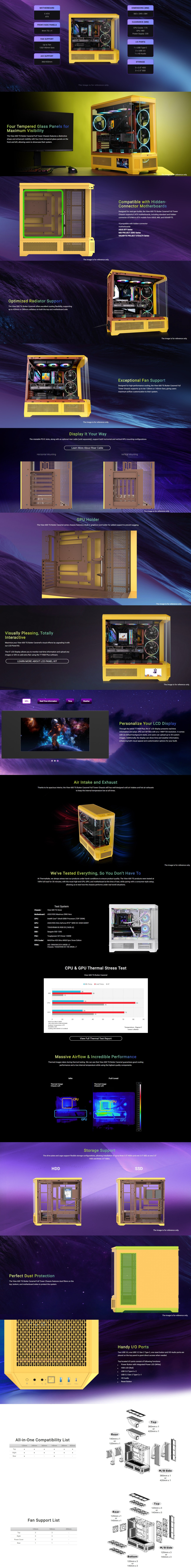 thermaltake view 600 tg full tower e-atx case butter caramel