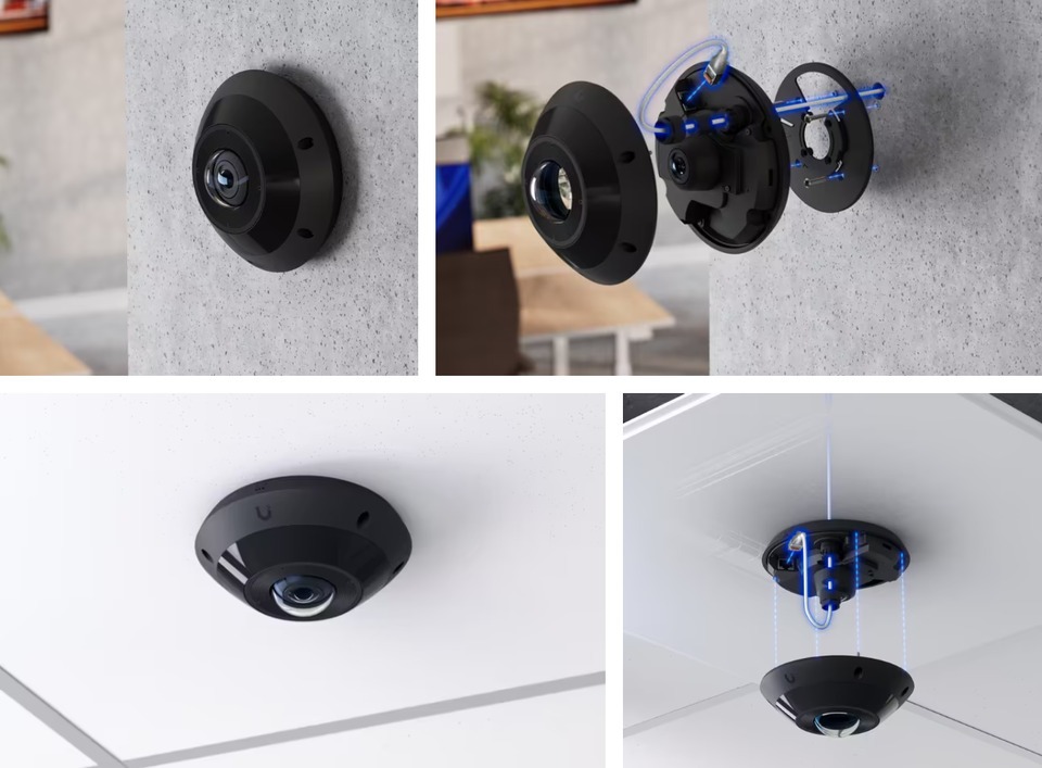 ubiquiti g6 pro 360 all-weather 12mp poe security camera black