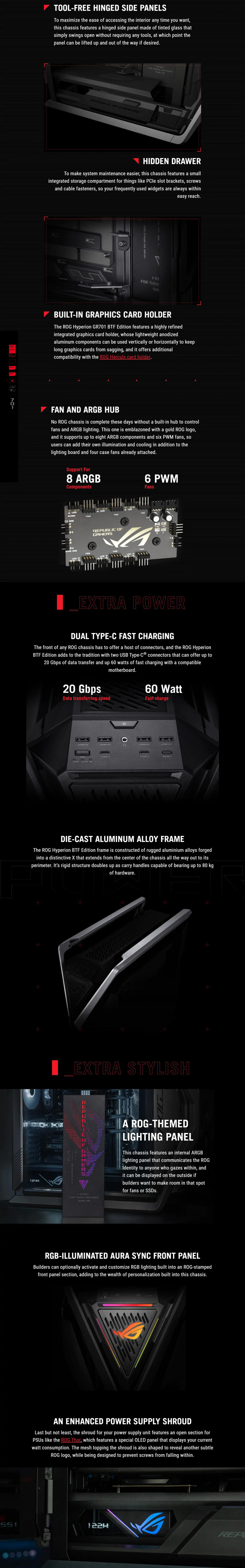 asus rog hyperion gr701 btf e-atx full tower case black