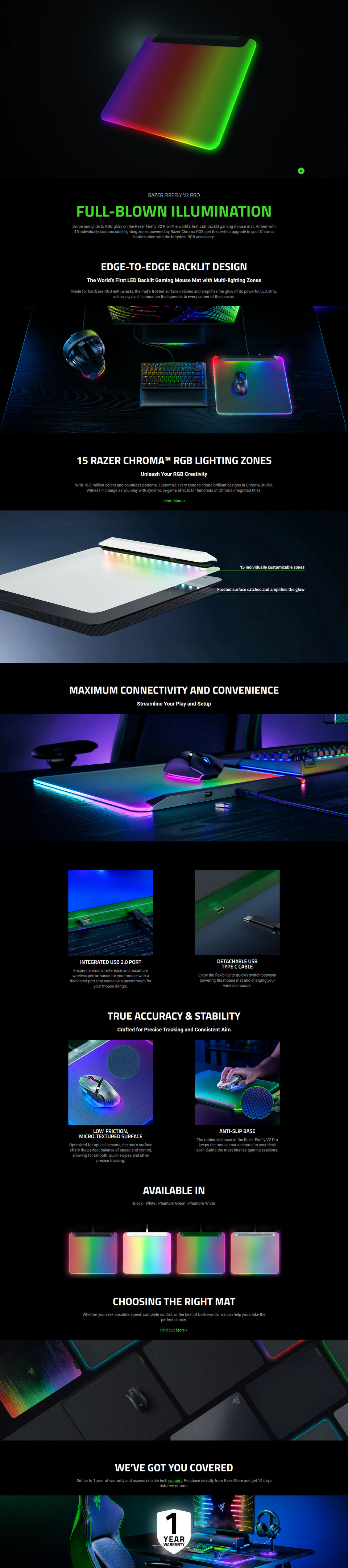 razer firefly v2 pro phantom white rgb gaming mouse pad