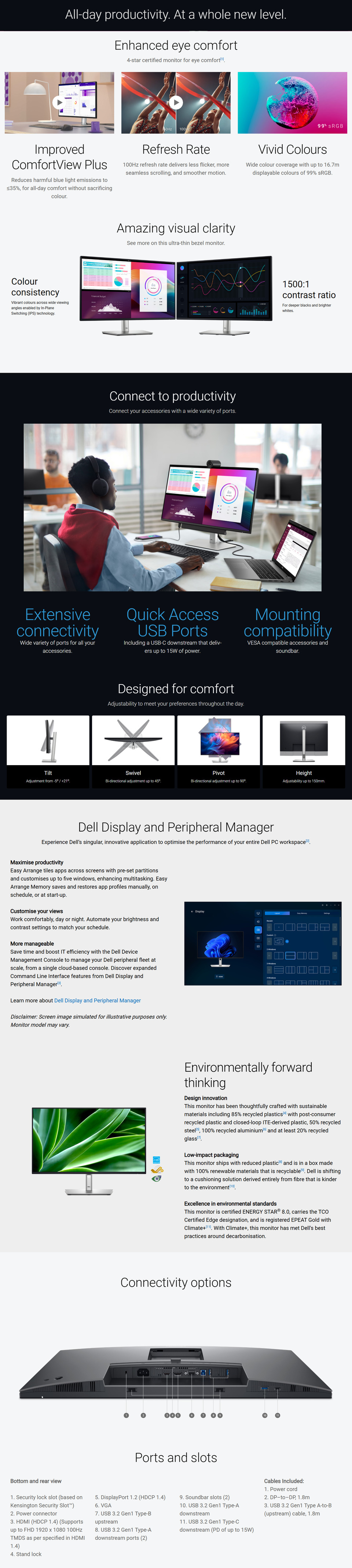 27 dell pro 27 plus fhd 100hz ips monitor with usb hub