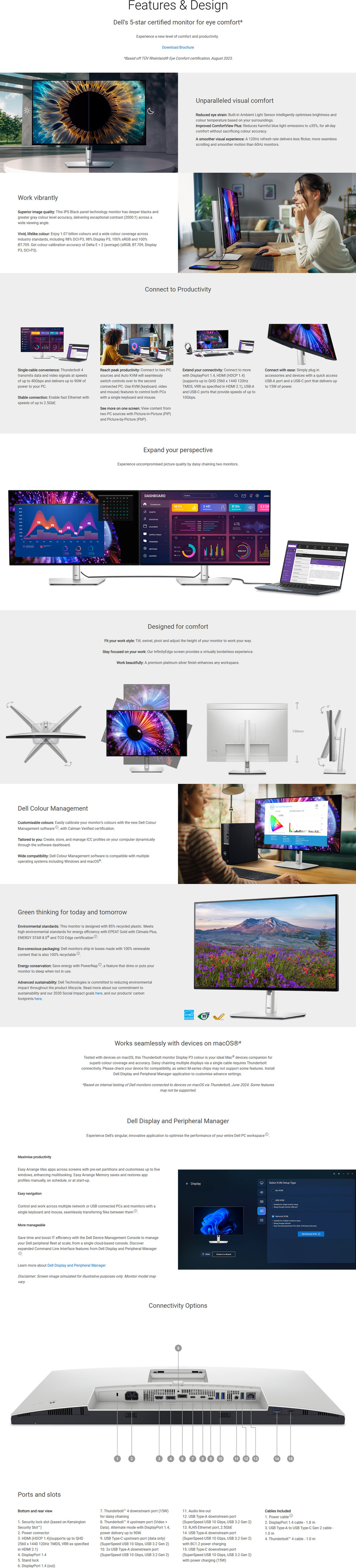 27 dell ultrasharp 27 qhd 120hz ips black monitor with thunderbolt hub silver