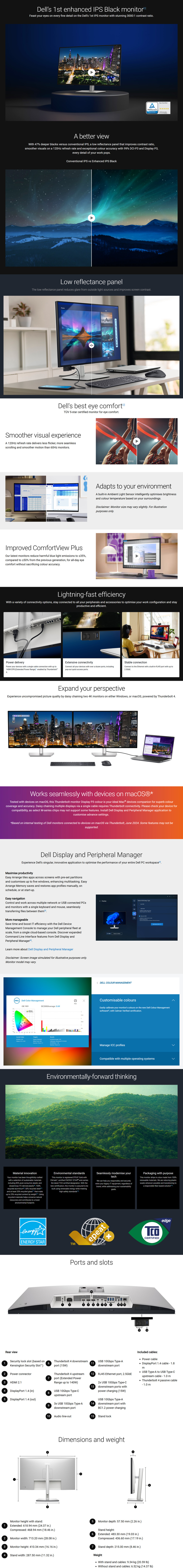 32 dell ultrasharp 32 4k 120hz ips black monitor with thunderbolt hub silver