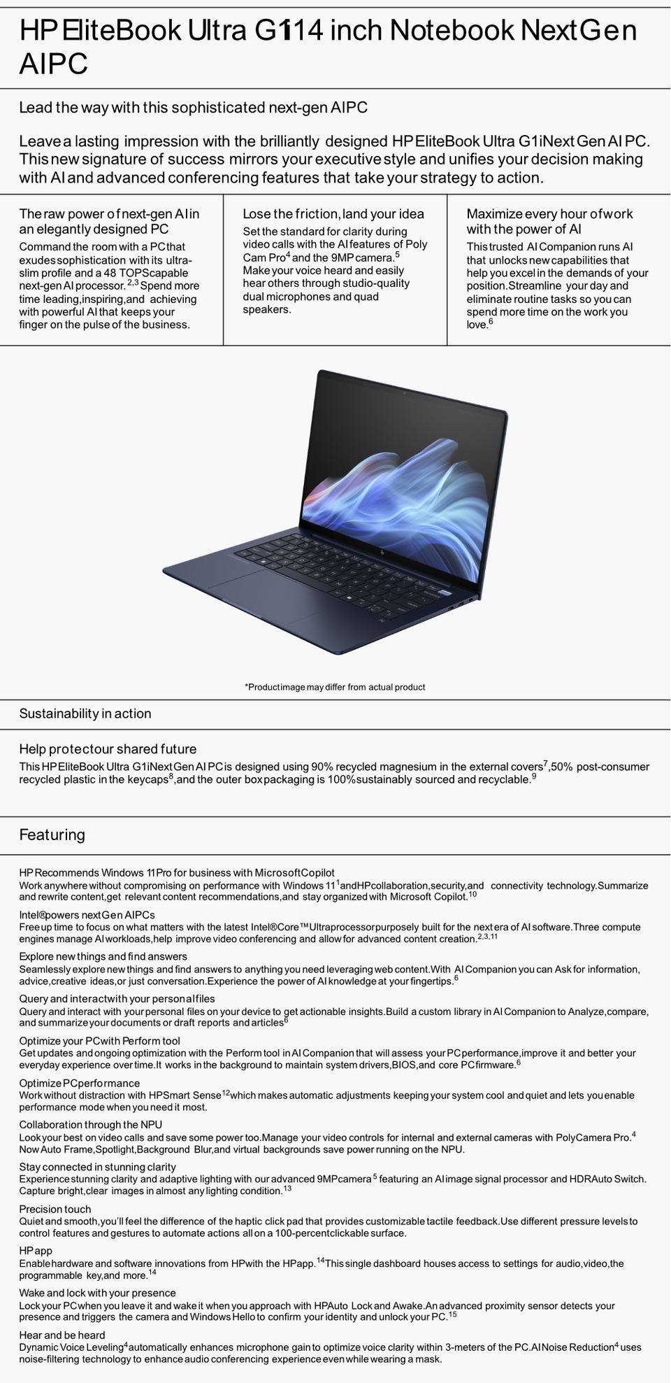 hp elitebook ultra g1i 14 oled ultra 7 16gb512gb laptop win11 pro black