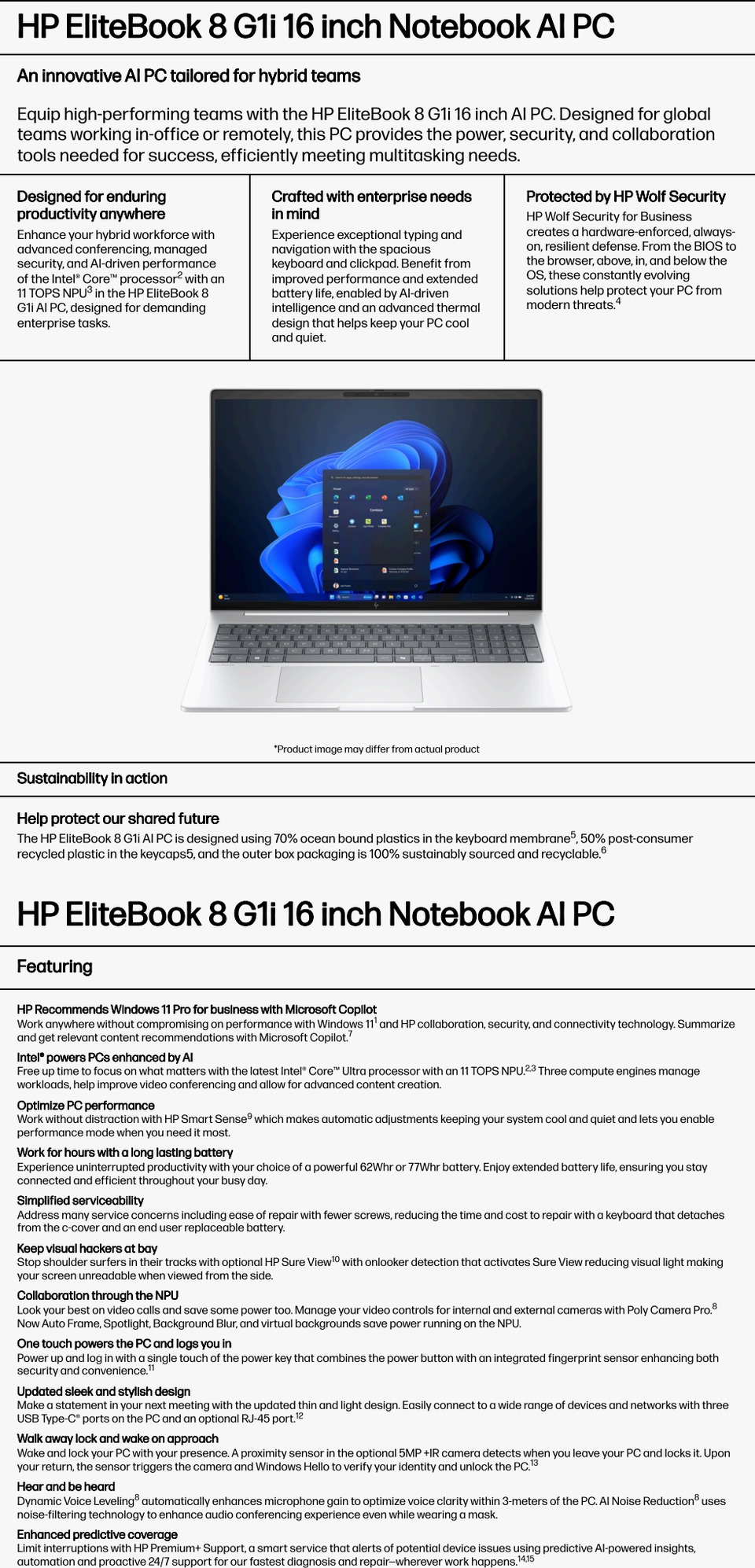 hp elitebook 8 g1i 16 ultra 7 32gb1tb 5g lte laptop win11 pro silver